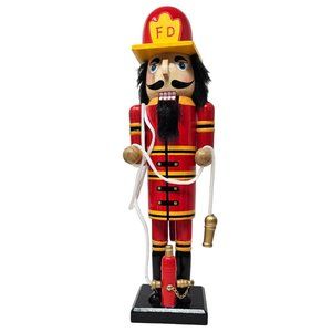 Fireman Firefighter Wood 14" Nutcracker - Christmas Gift